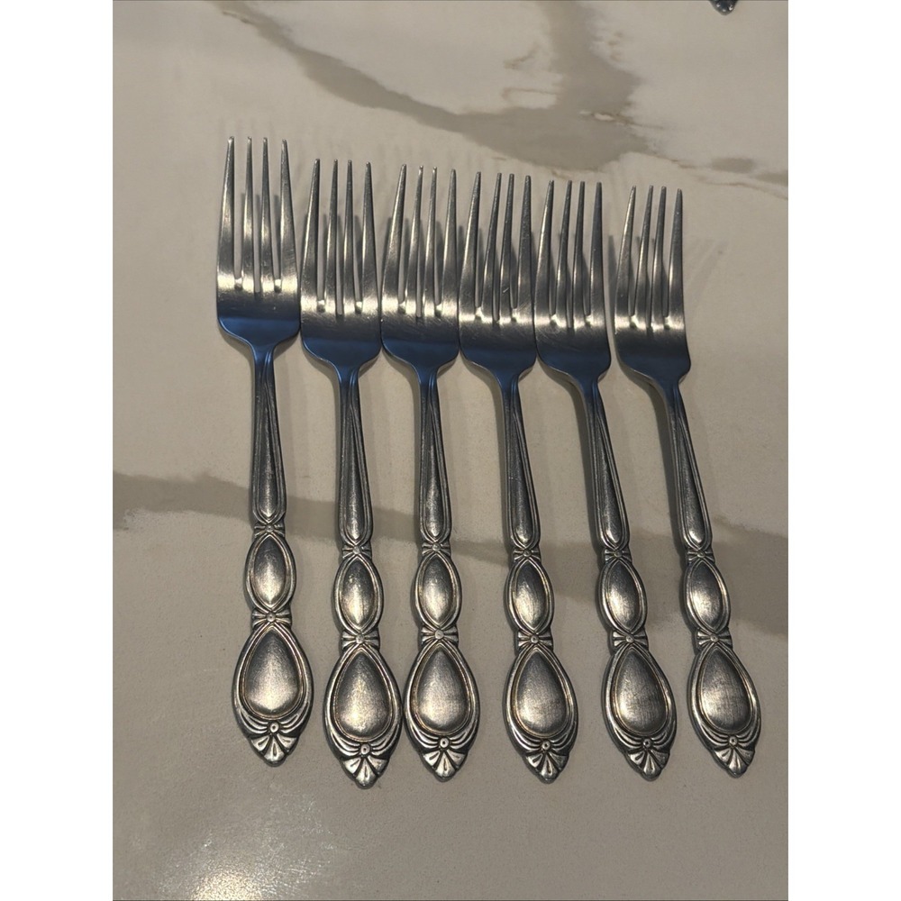6 Alco Vintage Dinner Forks Community Stainless Flatware China Flatware